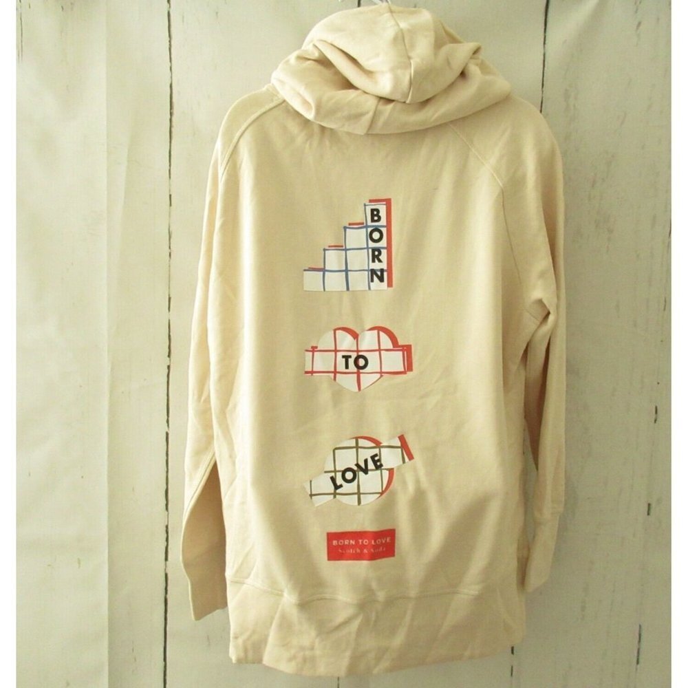 New Scotch & Soda Hoodie Top S Born To Love Sweatshirt Men Women